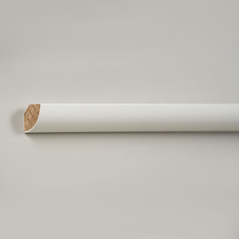 Massivt trä kvartsrund gjutning (fyllnadsgrundad) - vit 3/5' × 3/5'