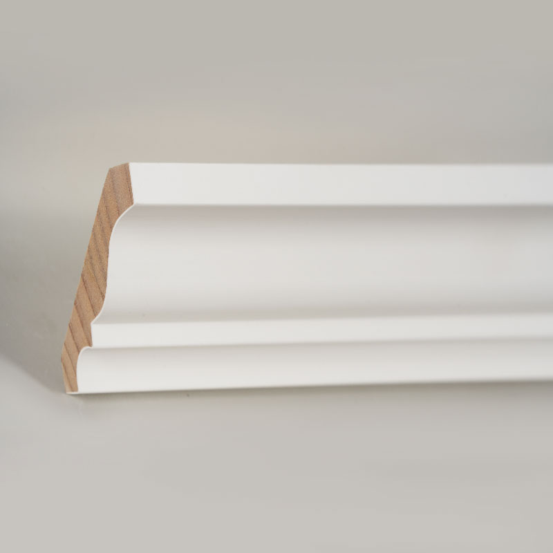 Krongjutning i furu (spackelgrundad & pärlvit) 3/5' x 3 1/4'
