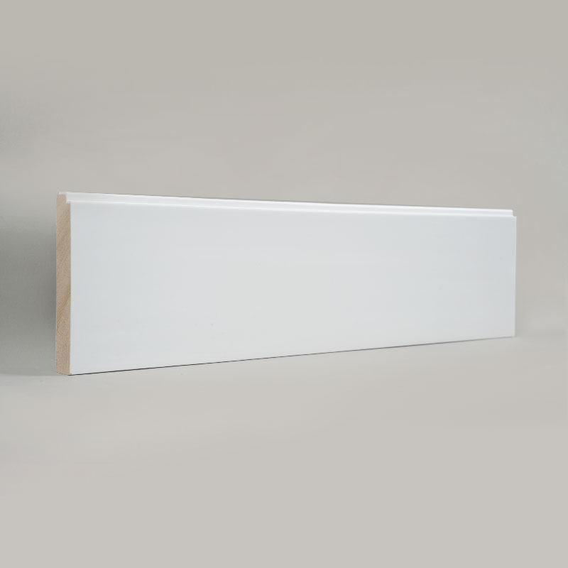 Fotlist i furu (spackelgrundad och målad) - Vit 3/5' x 3 15/16'-A1