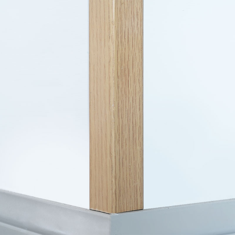Massivt trä rät vinkel (90°) övergångsremsa (lindad med röd ekfaner+färg) - Ekfärg 1 1/2' x 1 1/2'