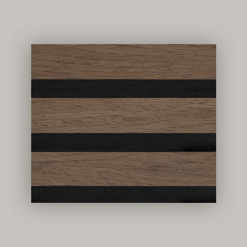 Gallervägg/akustikväggpanel (enkelsidig konstruerad träfaner omslagen) - träfiberfärg 2400/2700 mm x 600 mm
