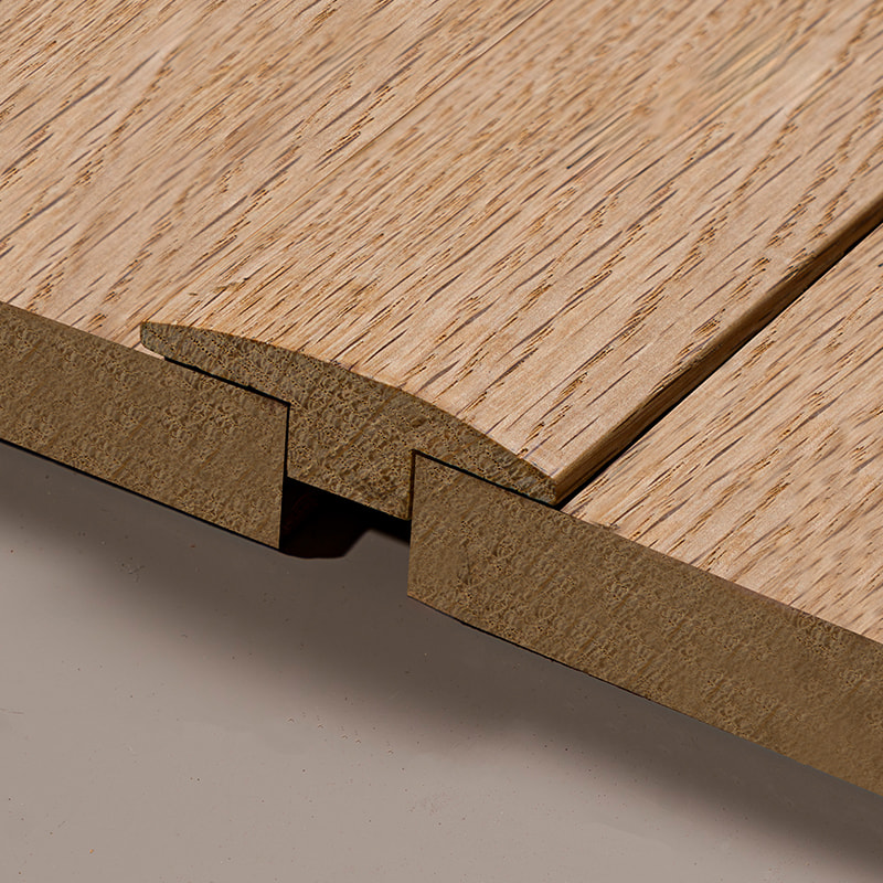 Vit ek helt stycke stockar T-formning (lackerad oavslutad) - ek naturfärg 9/32'x1 31/32'