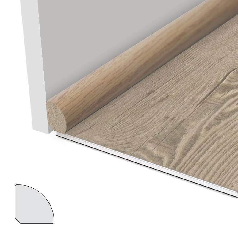 Massivt trä kvartsrund gjutning (lindad med röd ekfaner + färg) - Ekfärg 7/8' x 7/8'
